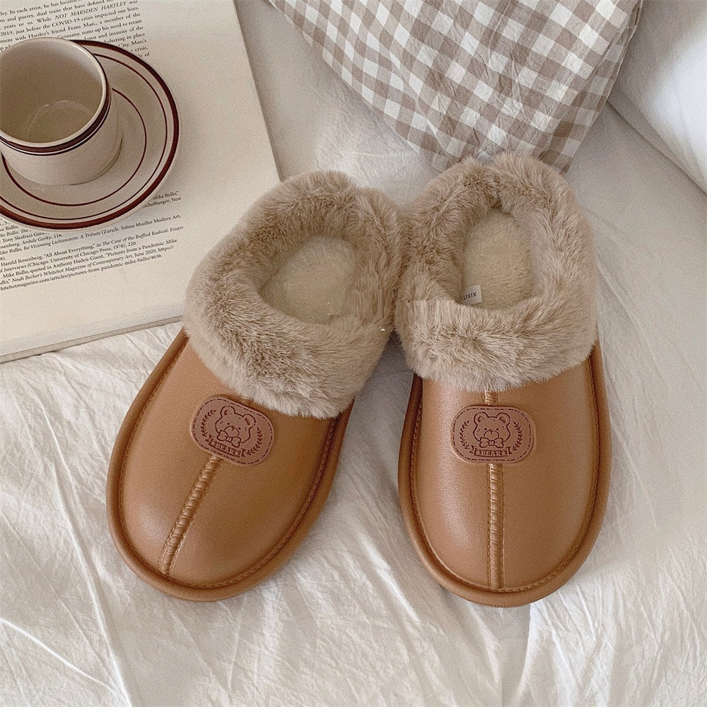 Mary – Fleece-Lined Waterproof Cotton Slippers