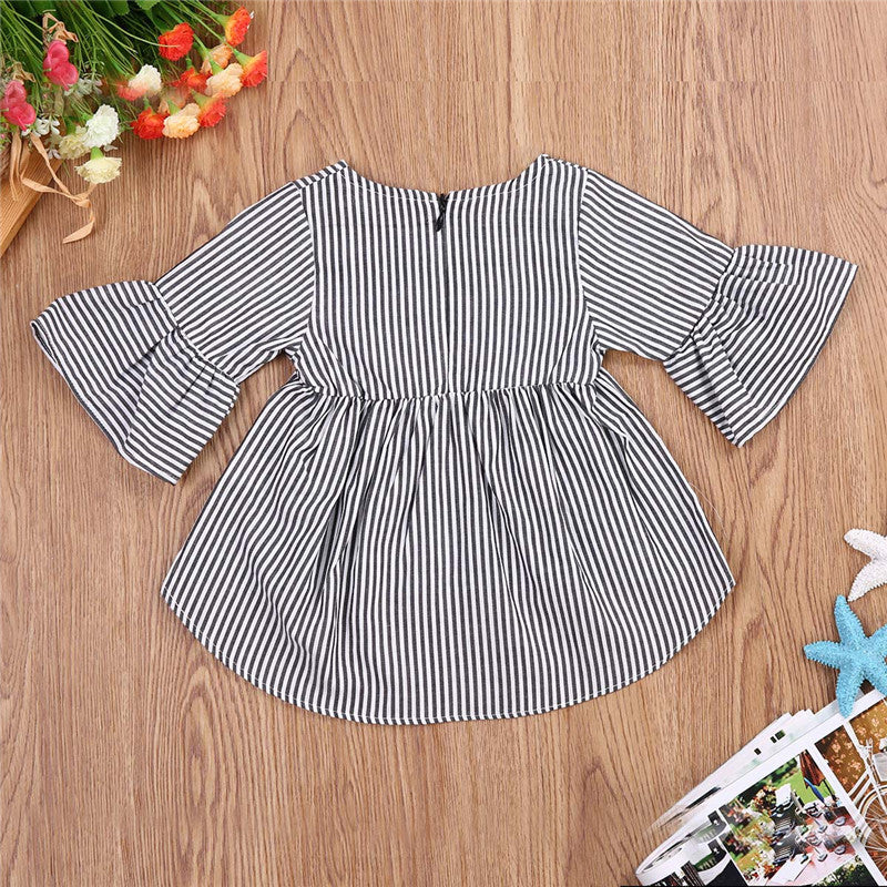 Sharon – Flared Sleeve Classic Striped Tunic