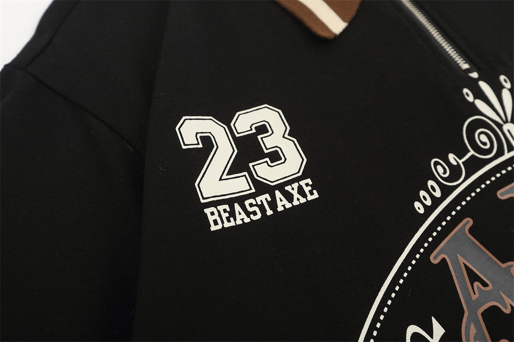 Rick – Short-Sleeved Polo Shirt with Letter Pattern