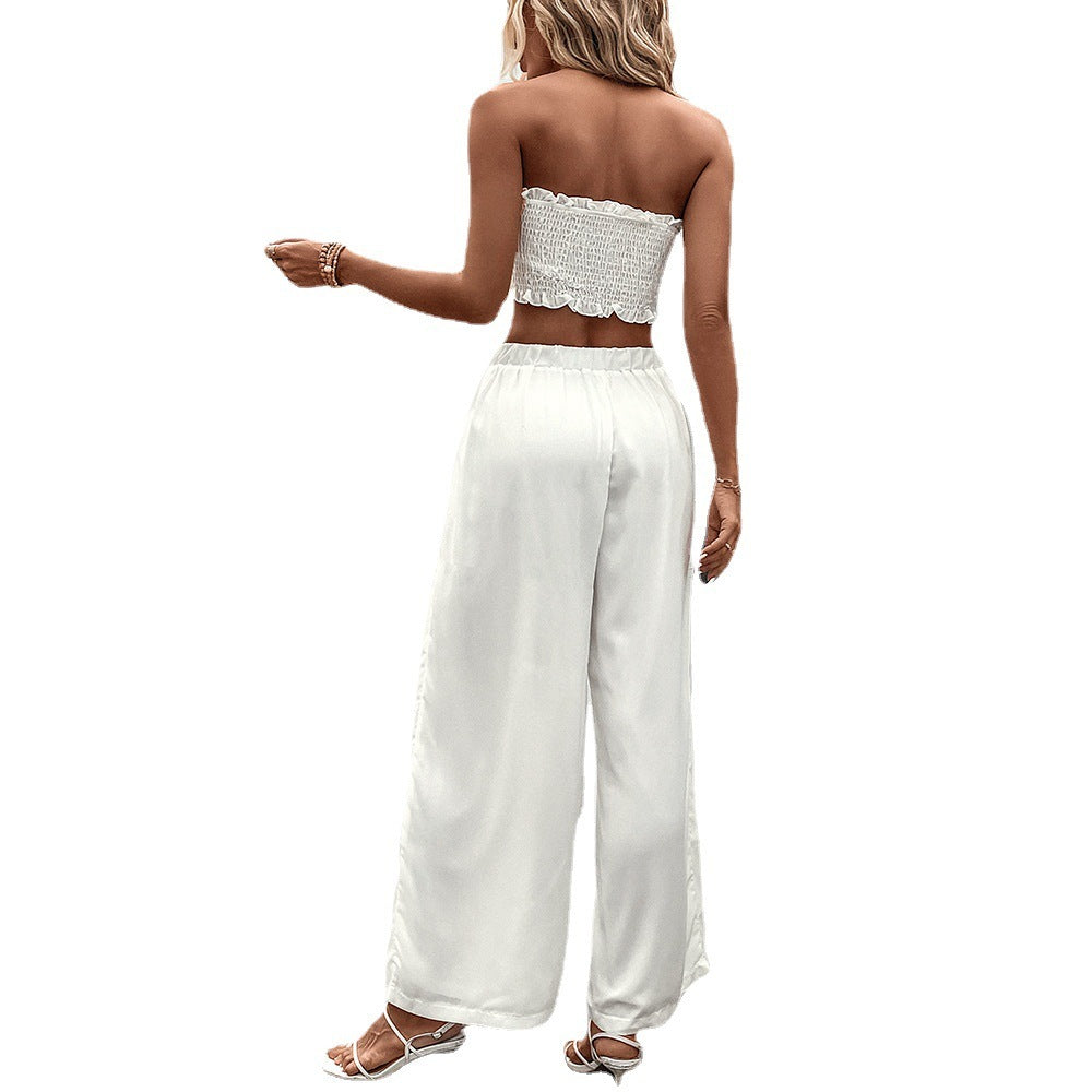 Melissa – Ruffled Sleeveless Vest and Long Skirt Set