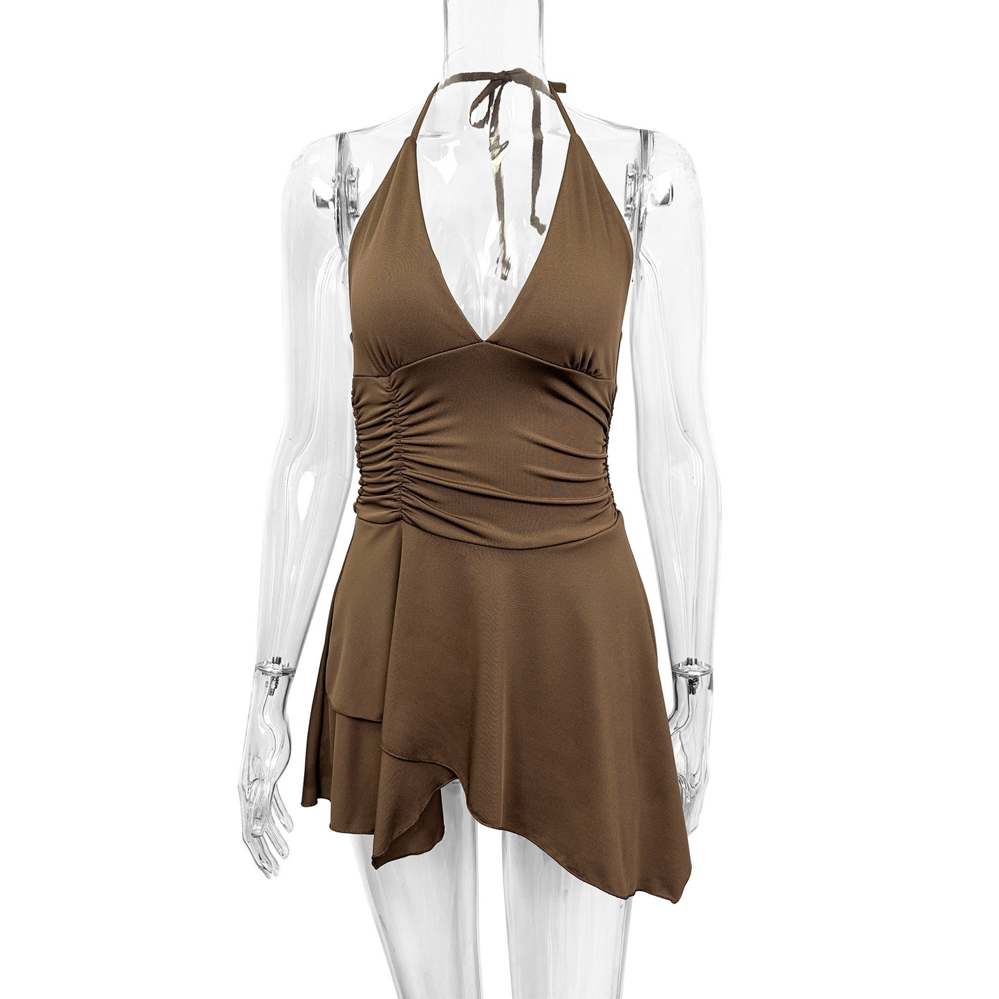 Joan – Halter Lace-up V-neck Skirt