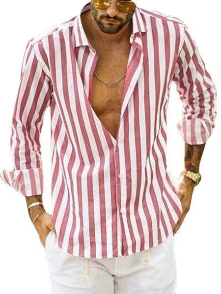 Steven – Striped Polo Collar Shirt