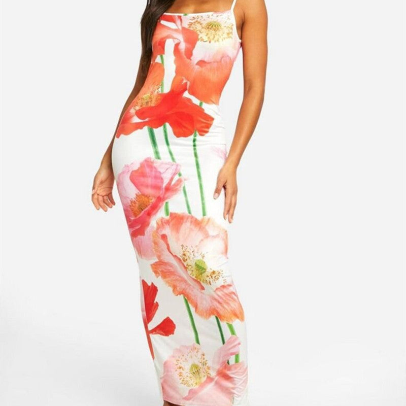 Angela – Women's Digital Print Suspender Dress