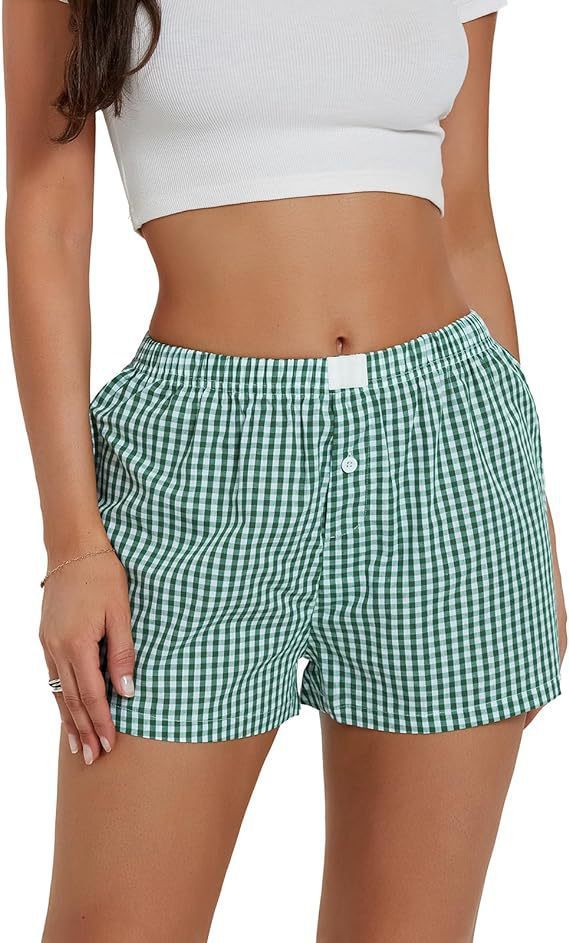 Michelle – Casual Plaid Beach Shorts