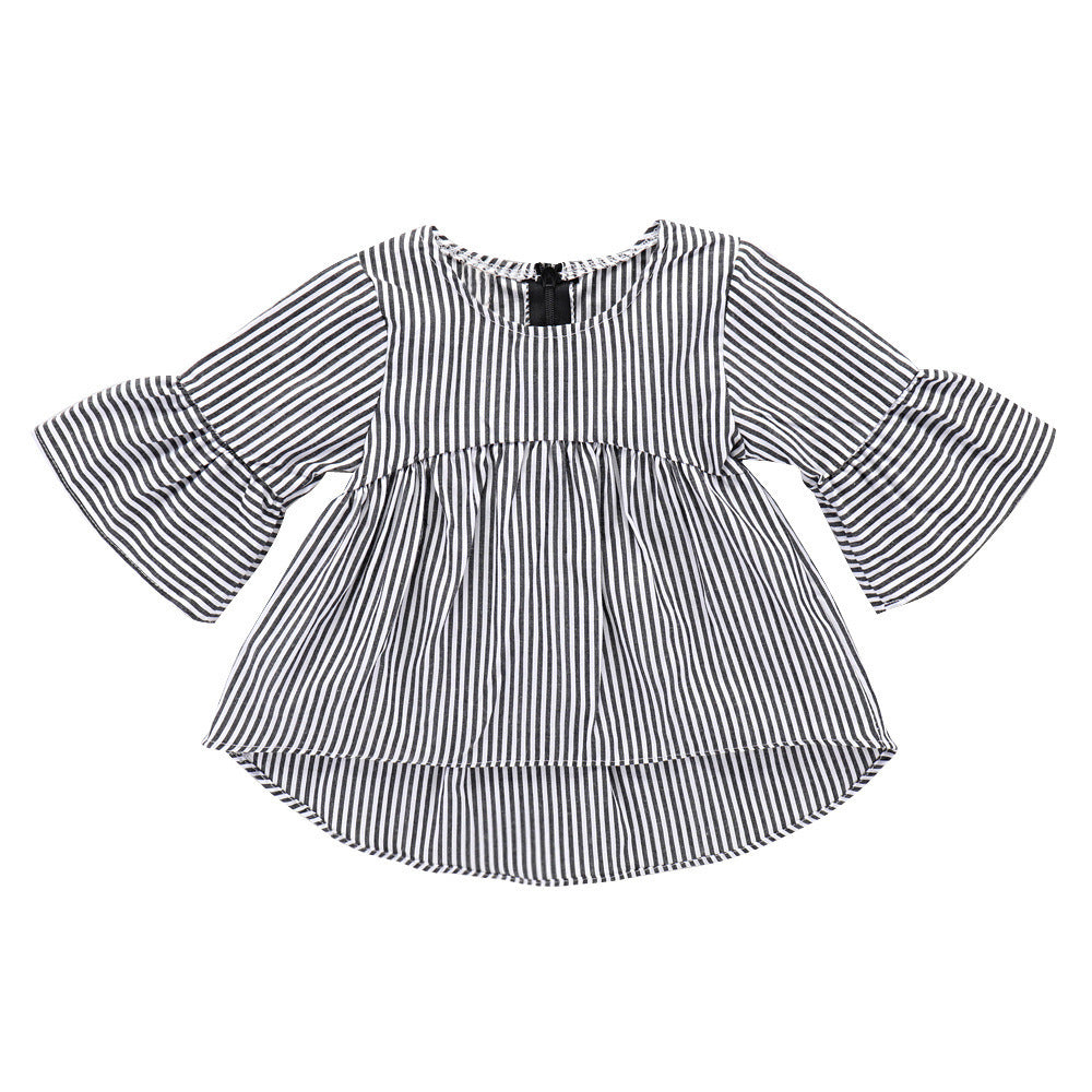 Sharon – Flared Sleeve Classic Striped Tunic