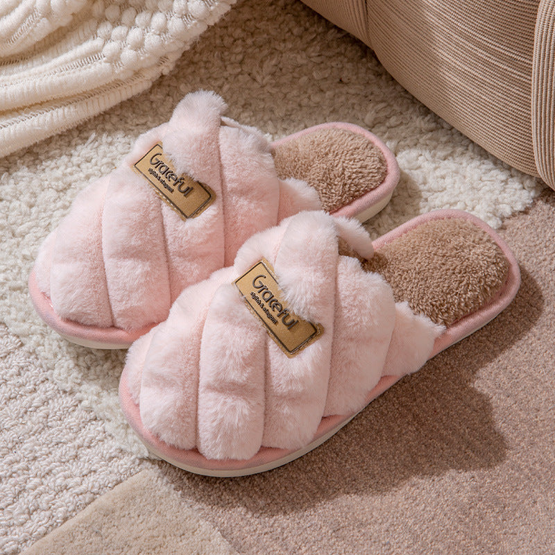 Nicole – Simple Non-slip Vegan Wool Plush Slippers