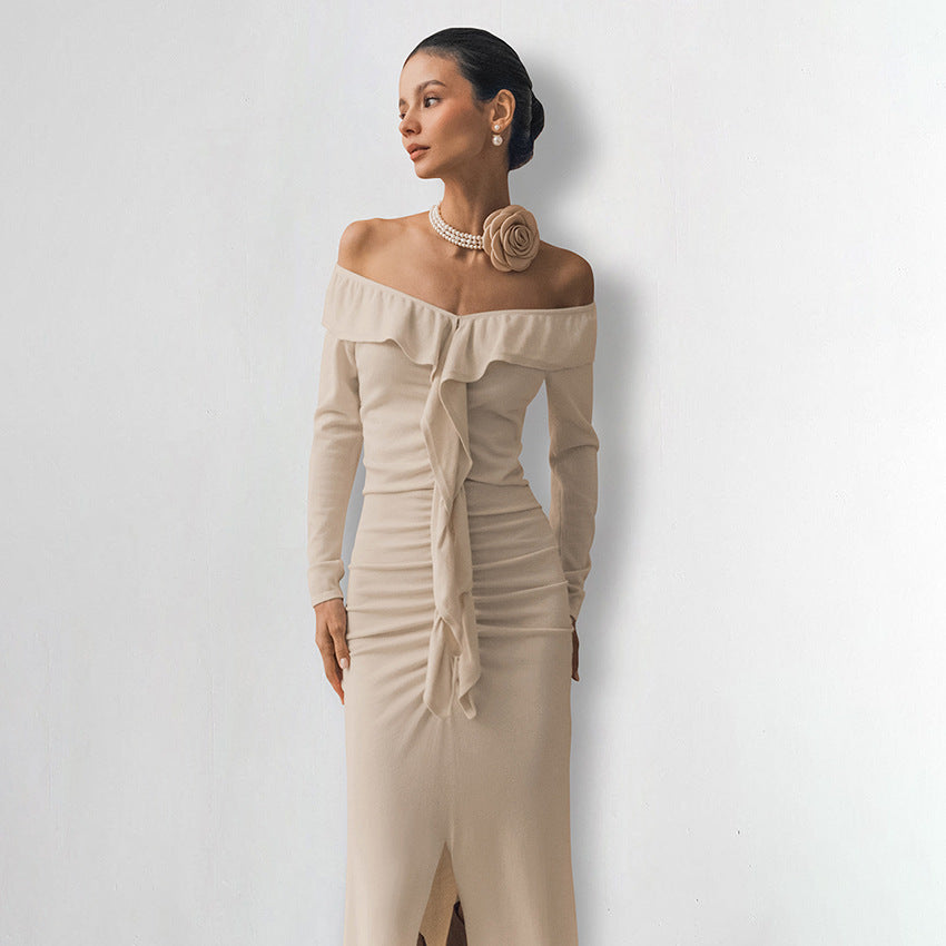 Adele – Warm Vegan Dress in Khaki