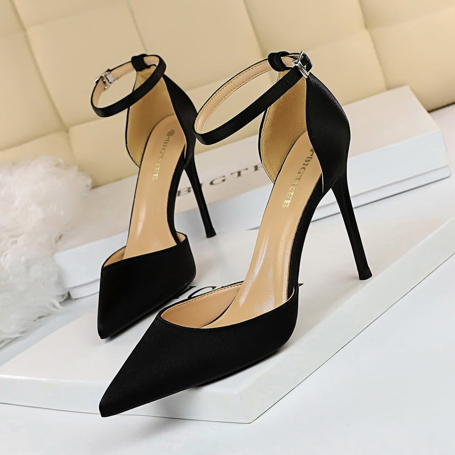 Andrea – Pointed Vegan Silk High Heels