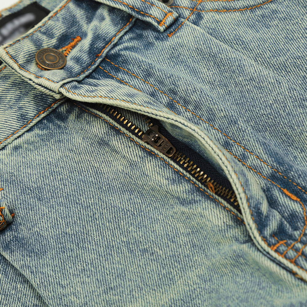 Micheal – Men's Retro Punk Distressed Straight Jeans