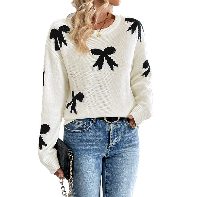 Claire – Bowknot Jacquard Sweater