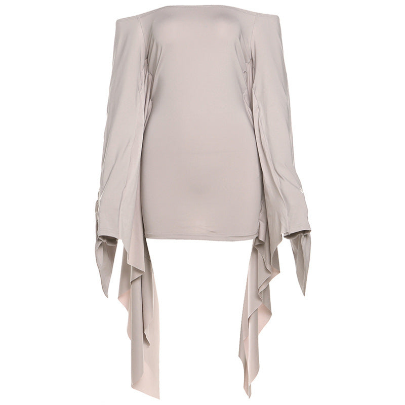 Audrey – Off-shoulder Backless Slim Fit Dress