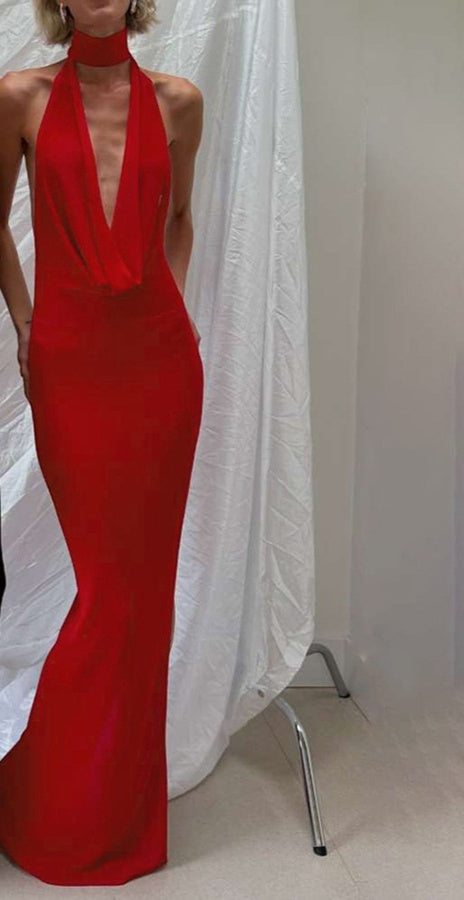 Jenny – Sexy Halter V-neck Backless Dress