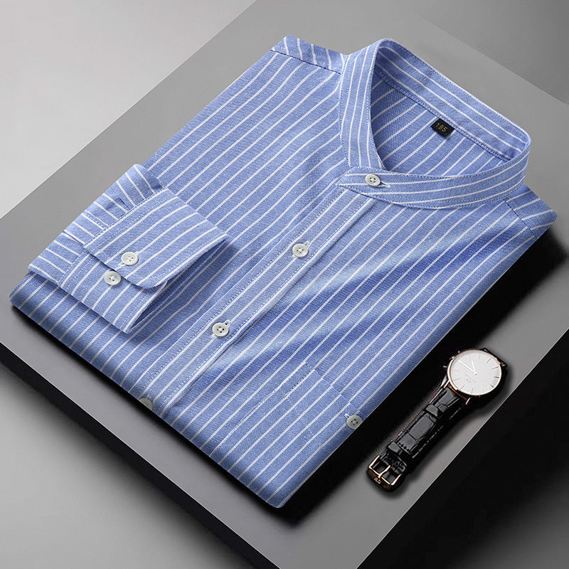 Francis – Casual Striped Stand Collar Shirt