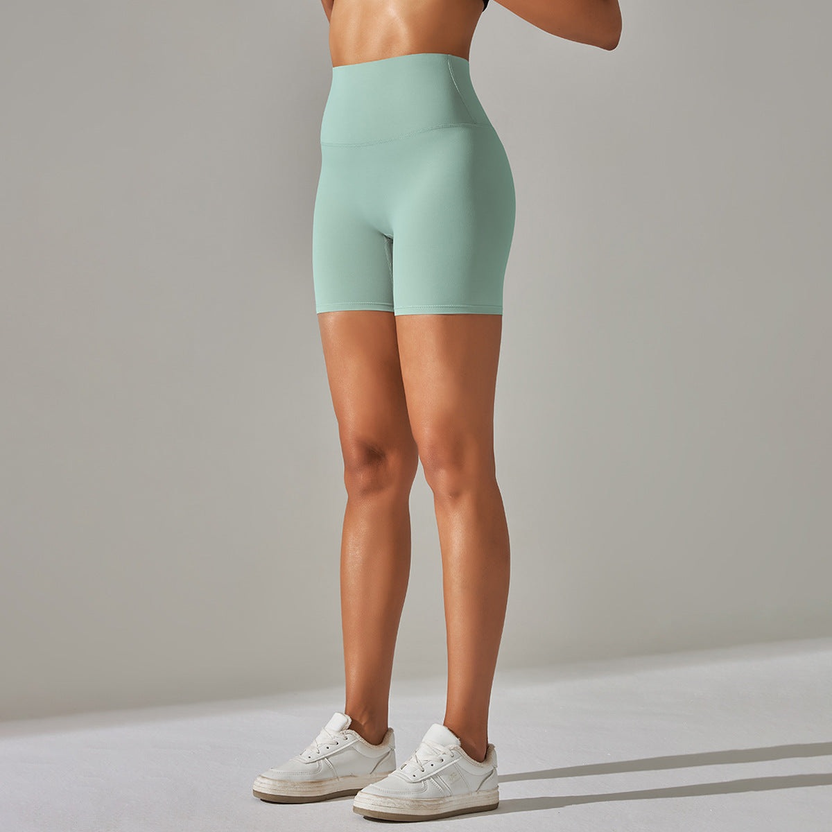 Angela – Women's High Waist Fitness Shorts with Moisture Control