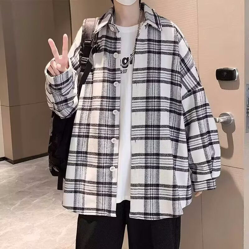 Miles – Fashionable Plaid Long-Sleeved Shirt