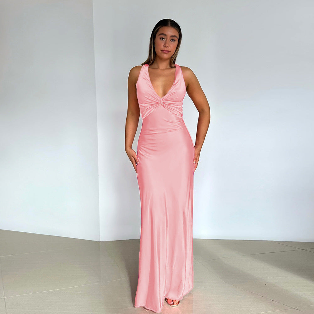 Samantha – Elegant Satin A-Line Dress