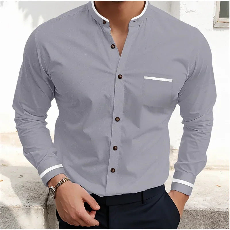 Brett – Loose Stand Collar Shirt