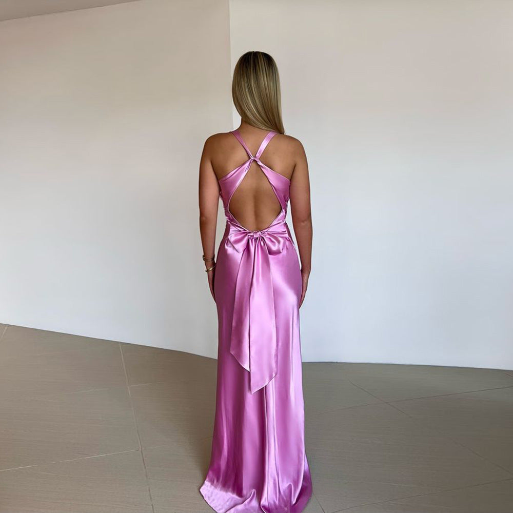 Samantha – Elegant Satin A-Line Dress