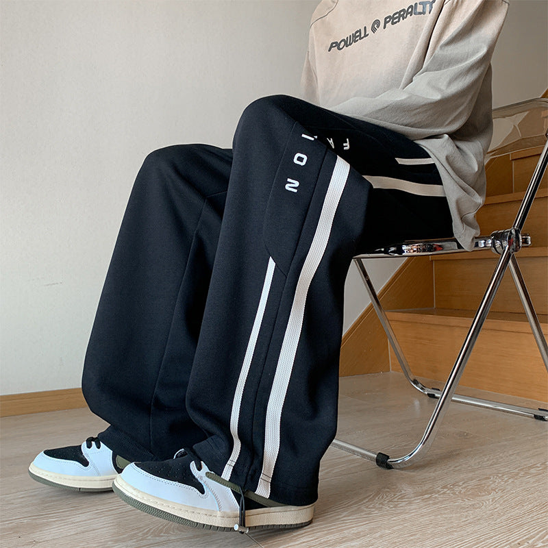 James – Gray Wide-Leg Casual Pants for Men