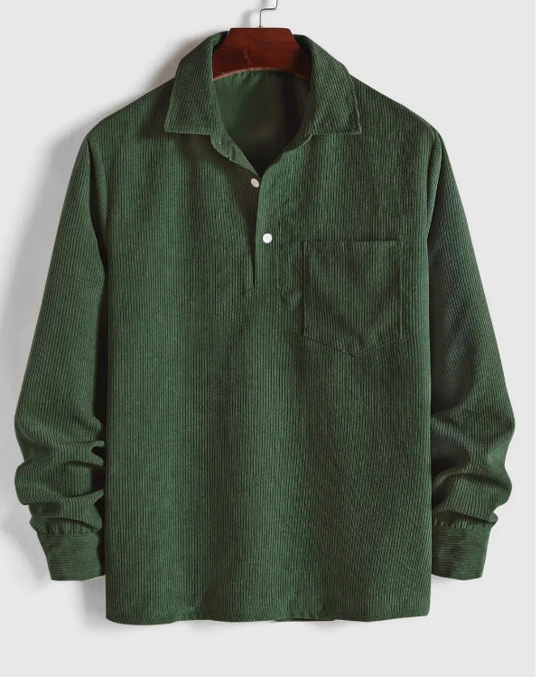 Steve – Men's Loose Corduroy Long Sleeve Shirt