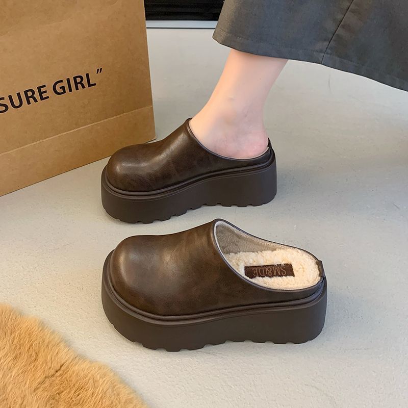 Tamara – Retro Cotton Slippers with Thick Bottom