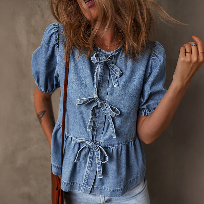 Matthew – Trendy Bow Bandage Shirt