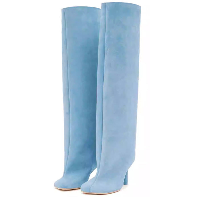 Andrea – Vegan Leather High-Heel Boots with Square Toe