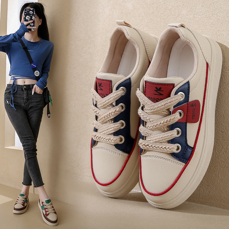 Judith – Korean-Style Comfortable White Platform Sneakers