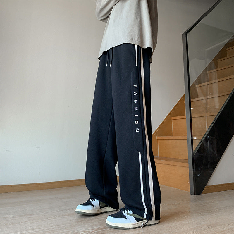 James – Gray Wide-Leg Casual Pants for Men