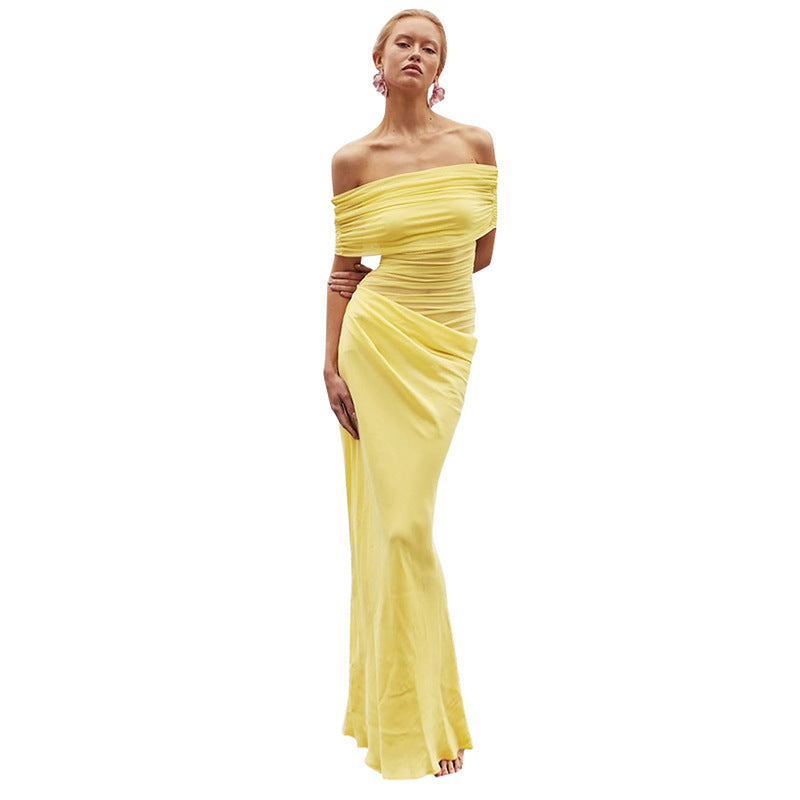Emily – Irregular Diagonal Fold Dress