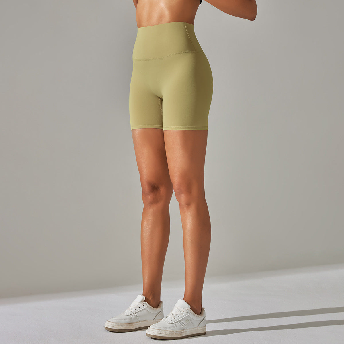 Angela – Women's High Waist Fitness Shorts with Moisture Control