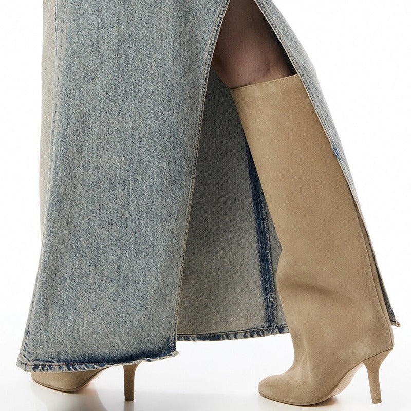 Andrea – Vegan Leather High-Heel Boots with Square Toe