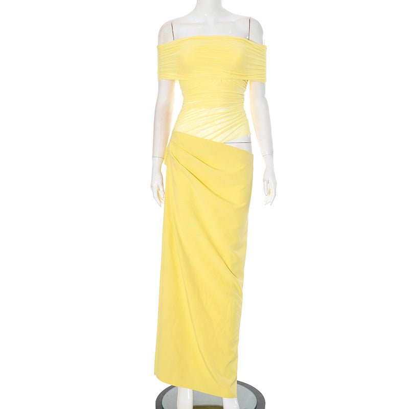 Emily – Irregular Diagonal Fold Dress