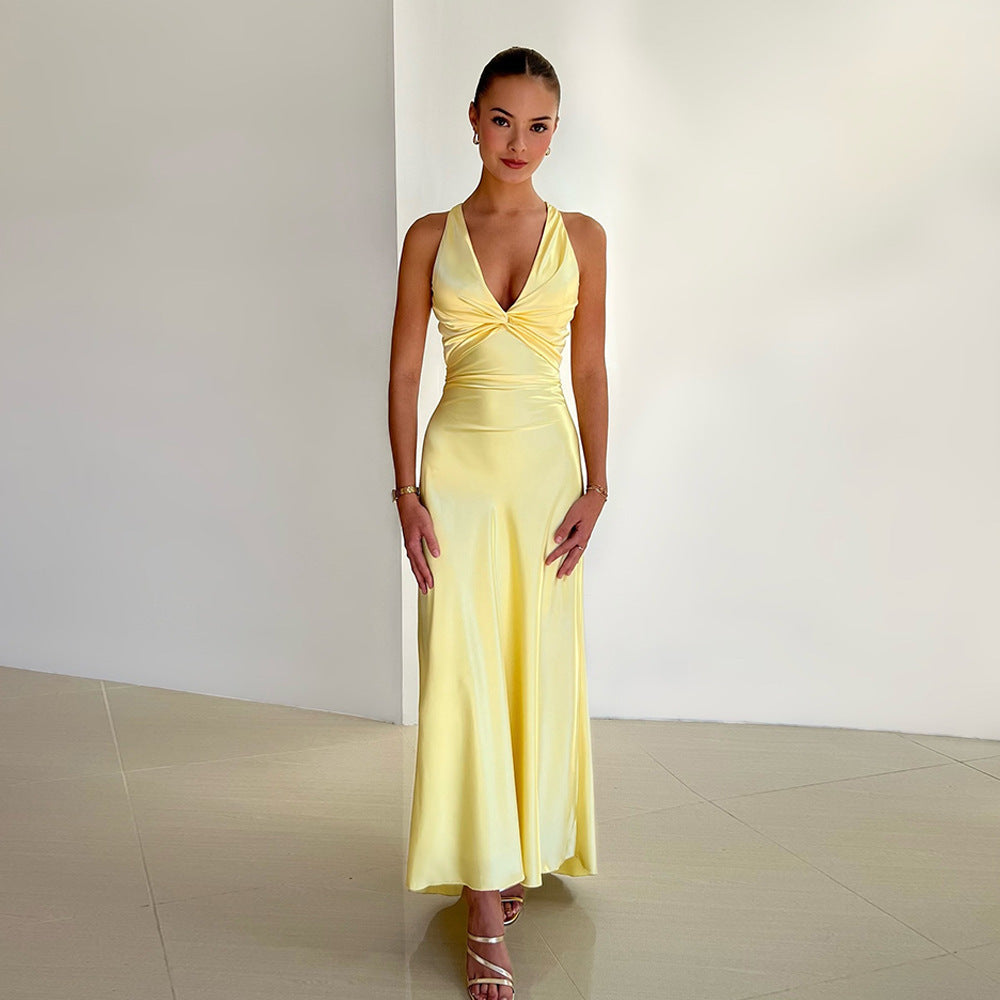 Samantha – Elegant Satin A-Line Dress