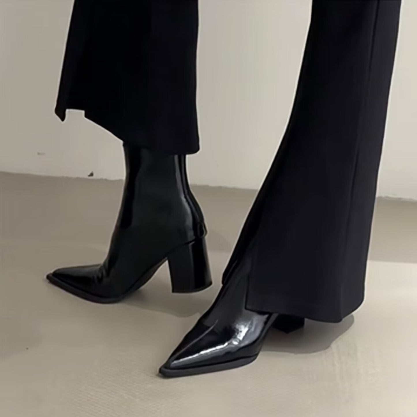 Tamara – Chunky Heel Vegan Leather Ankle Boots