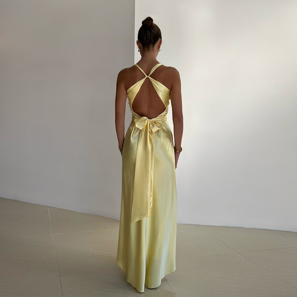 Samantha – Elegant Satin A-Line Dress