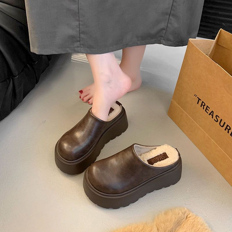 Tamara – Retro Cotton Slippers with Thick Bottom