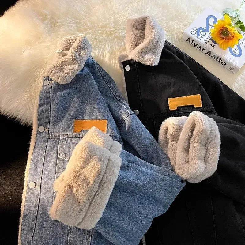 Grant – Thick Fleece-Lined Denim Jacket for Men