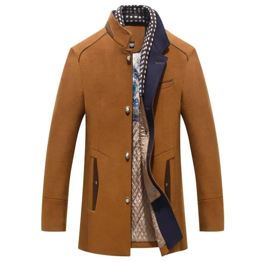Arthur – Elegant Wool-Blend Coat with Contrast Collar