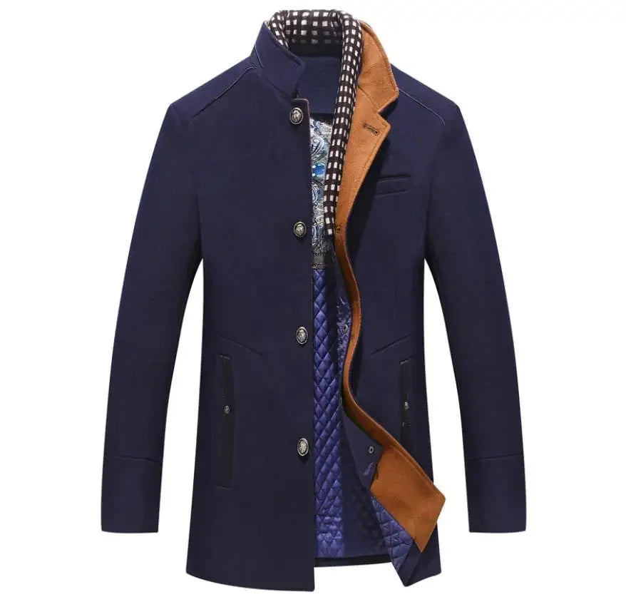 Arthur – Elegant Wool-Blend Coat with Contrast Collar