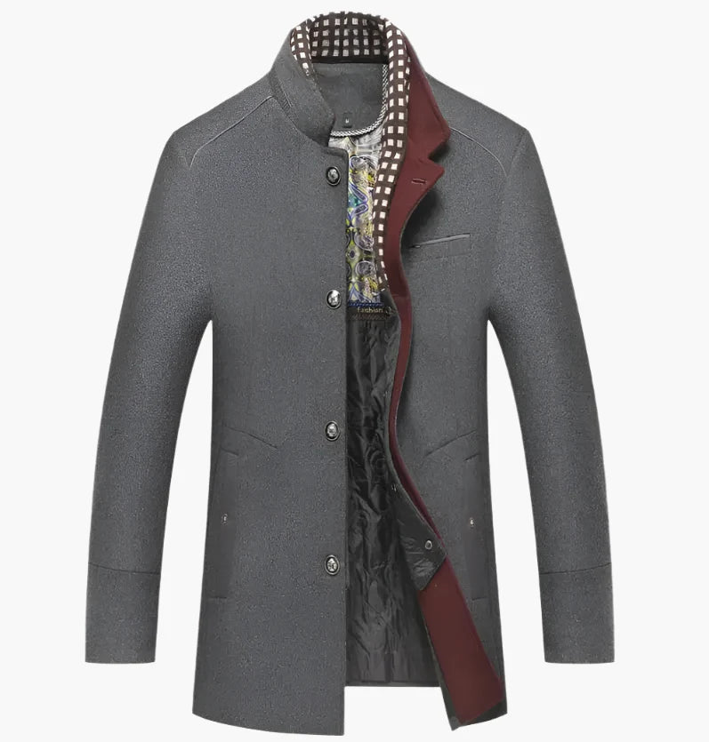 Arthur – Elegant Wool-Blend Coat with Contrast Collar