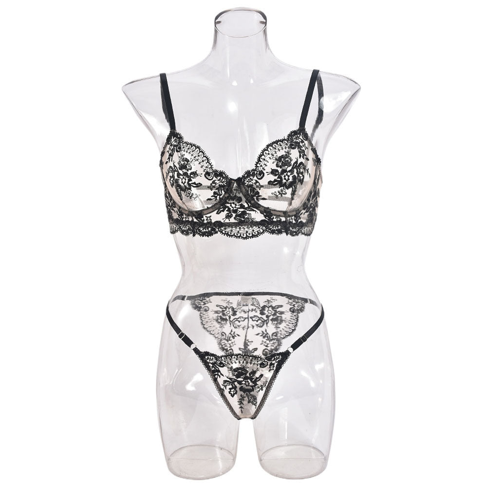 Carly – Mesh Embroidered Lingerie Set