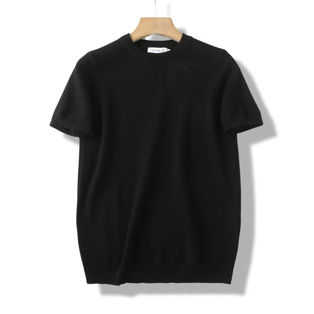 Dennis – Slim-fit Short-sleeved Shirt with Woven Texture