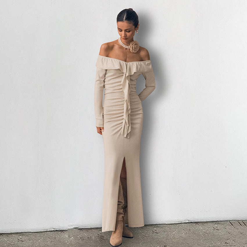 Adele – Warm Vegan Dress in Khaki