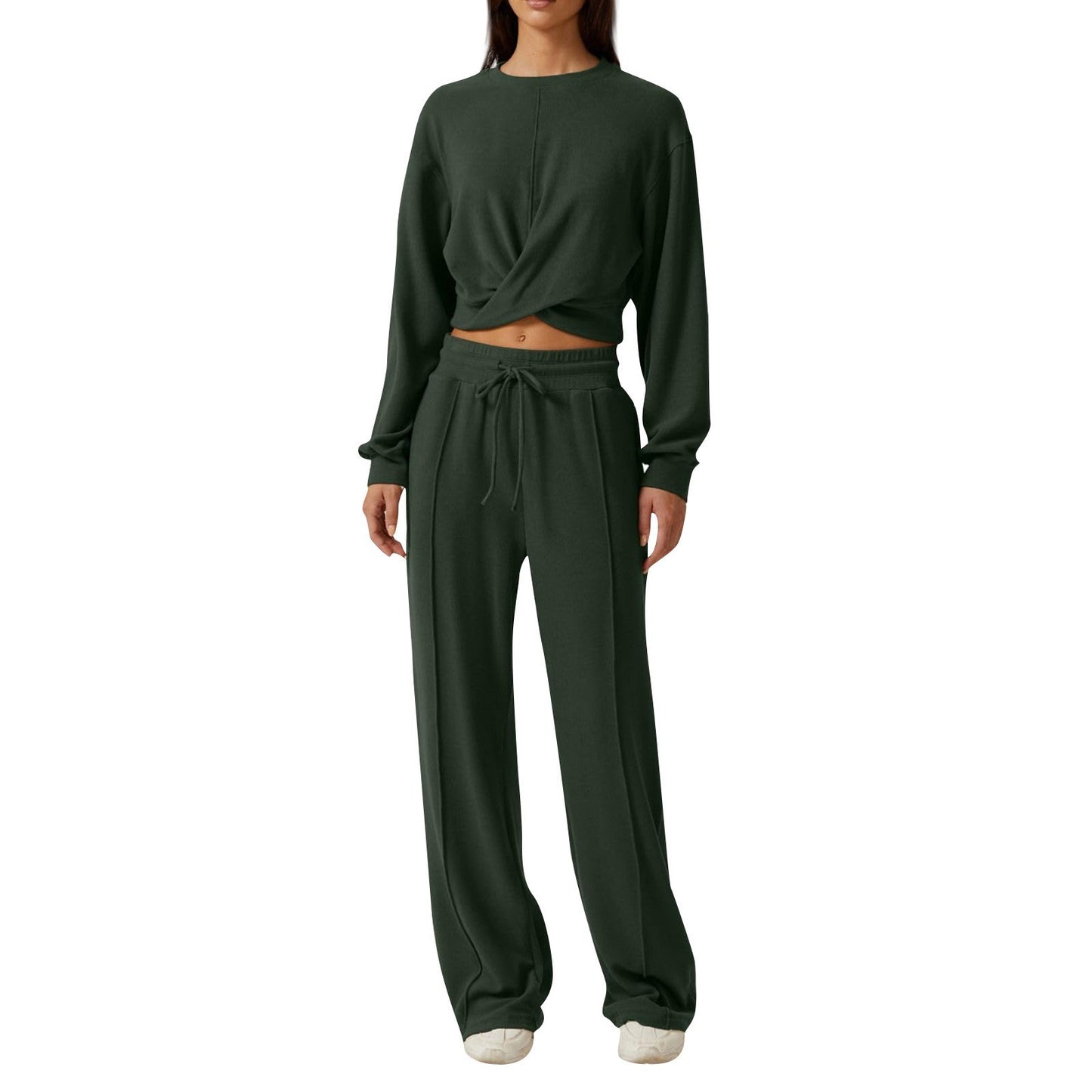 Melanie – Casual Wide-Leg Sweatpants with Front Fold Sweatshirt