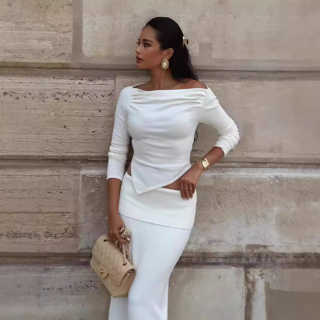 Susan – High Waist Mid-length Dress Set