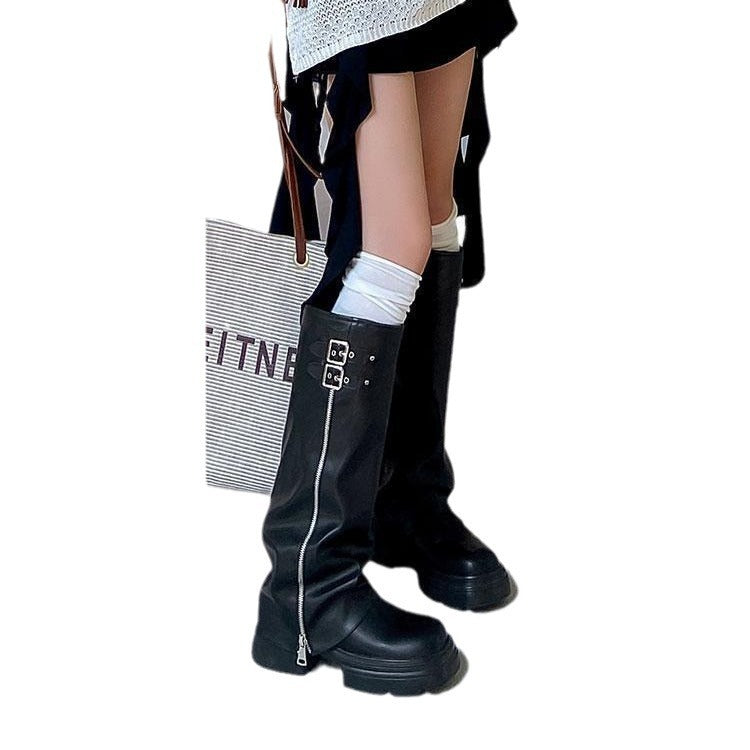 Kelly – Chunky Heel Pantyhose Boots