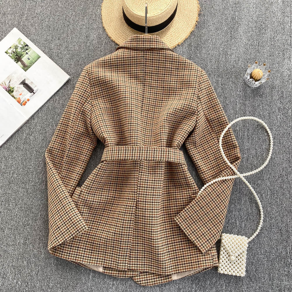 Laura – Double-breasted Plaid Blazer