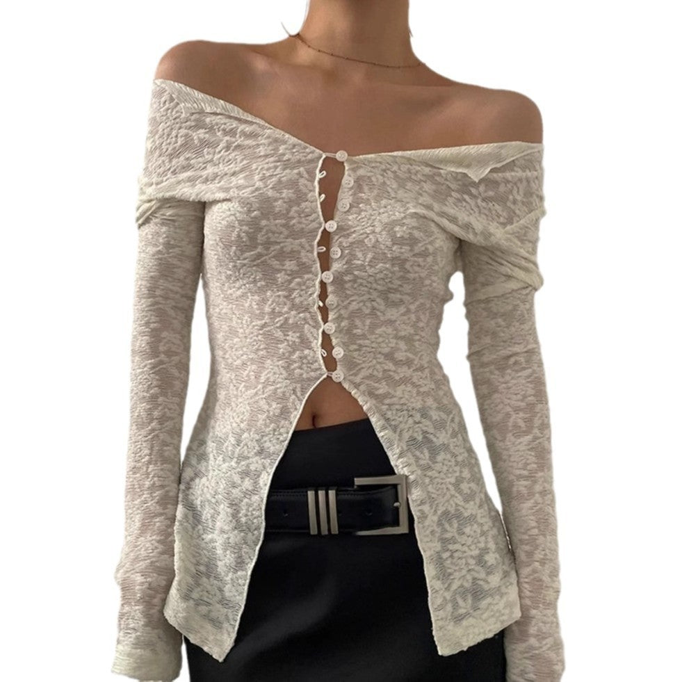 Heidi – Breathable Lace Cardigan T-shirt
