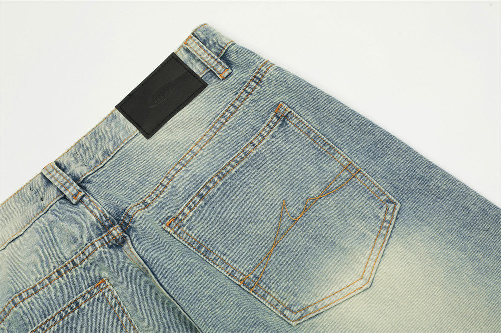 Micheal – Men's Retro Punk Distressed Straight Jeans